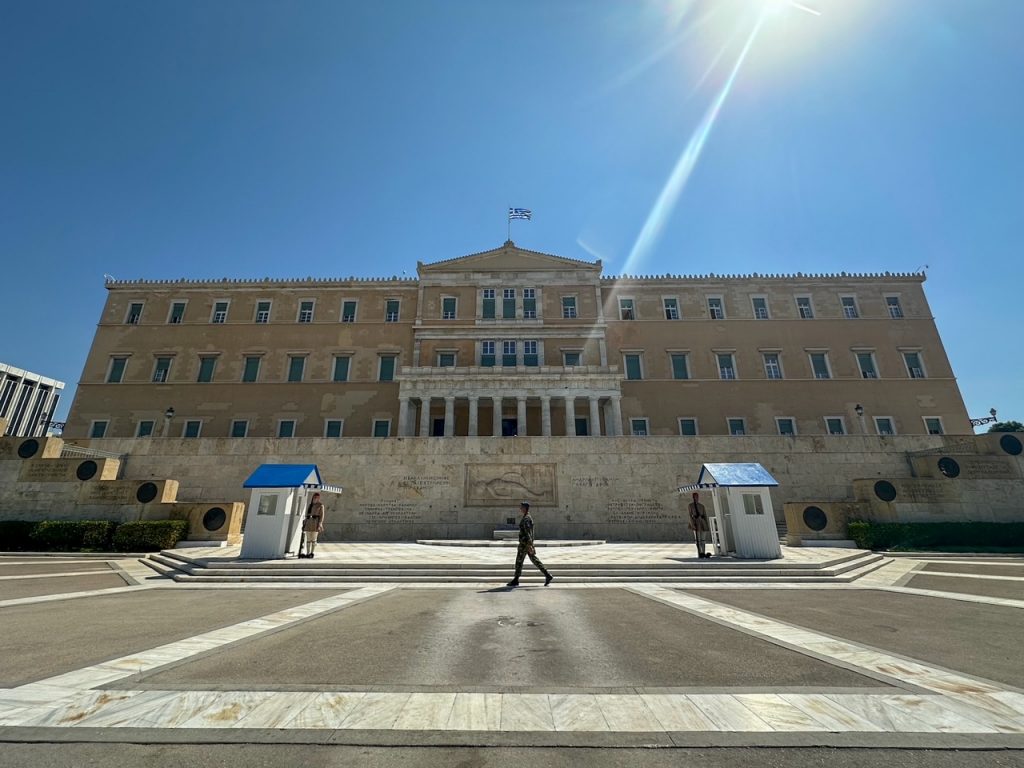 the Changing of the Guard at Syntagma Square is a must-see during your 3 days in Athens