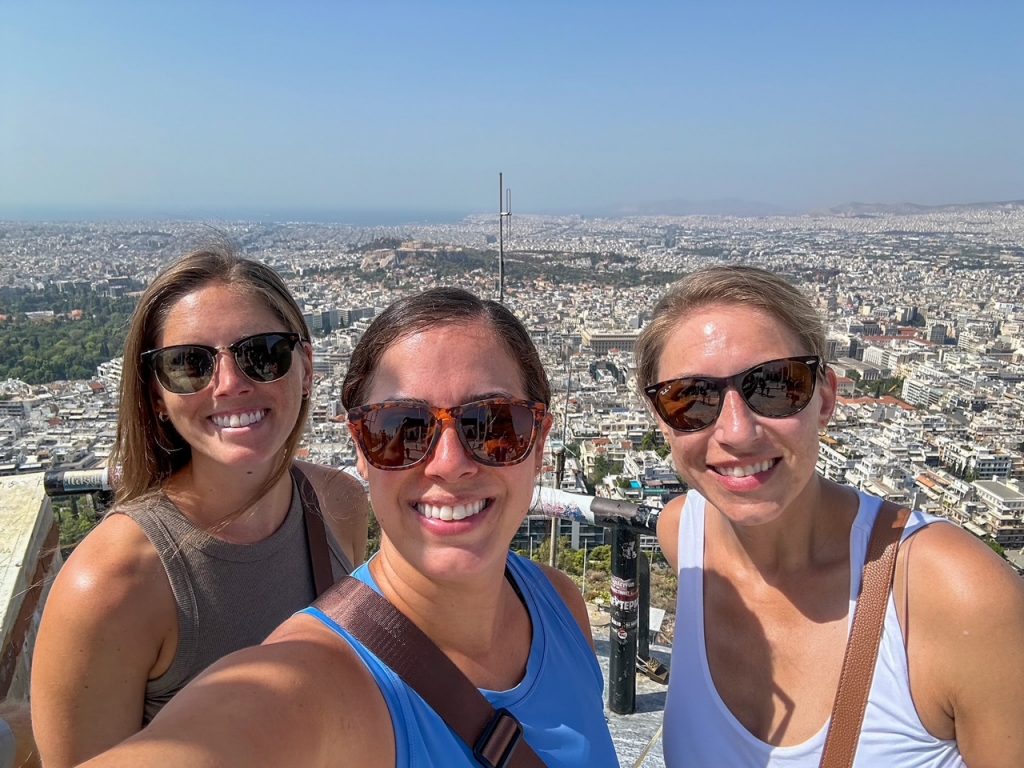 the girls on Lycabettus Hill in Athens