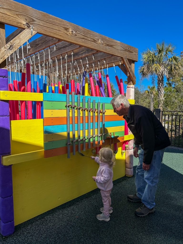 Lily & dad at The Sandbox Children's Museum on Hilton Head Island