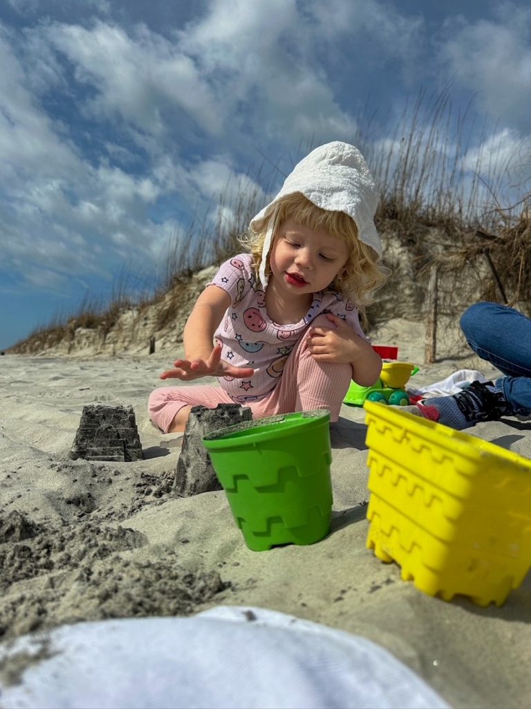 Lily playing at the beach on Hilton Head Island