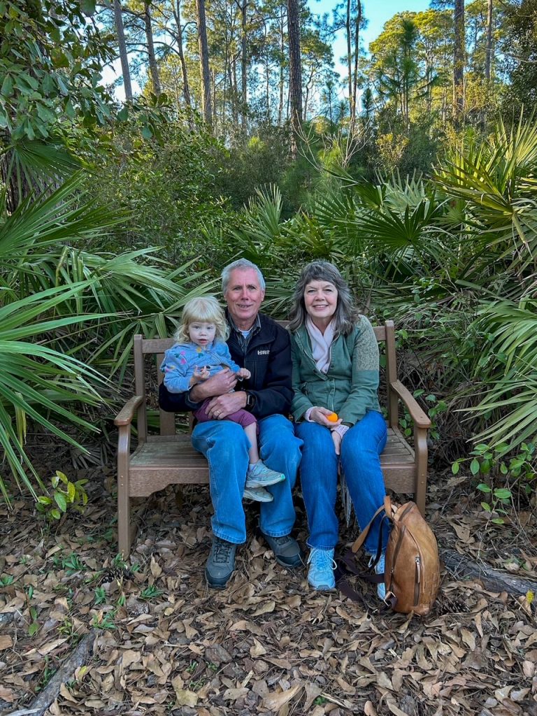 Mom mom and pop pop with Lily at the Audubon Newhall Preserve