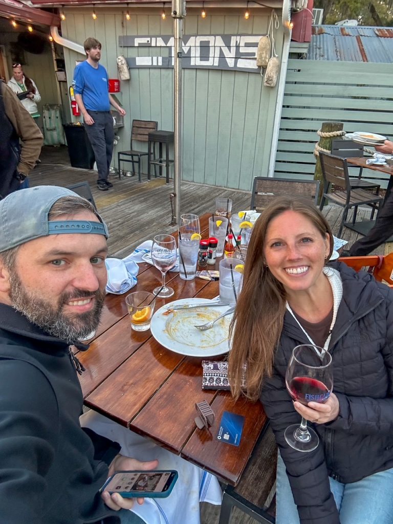 Tim & Sara at Fishcamp on Broad Creek on Hilton Head Island