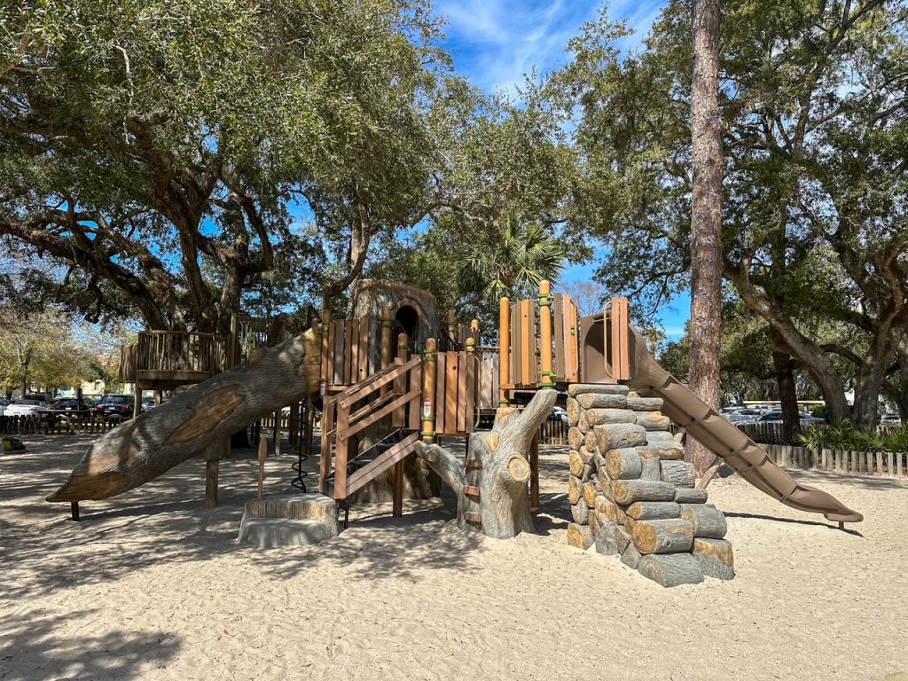 a cool set of slides at the Gregg Russell Harbour Town Playground