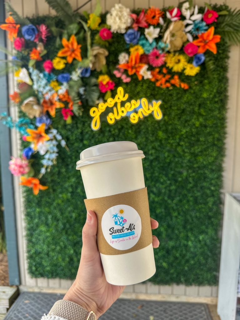 one of our coffee's from Sweet Al's at Coligny Plaza Shopping Center