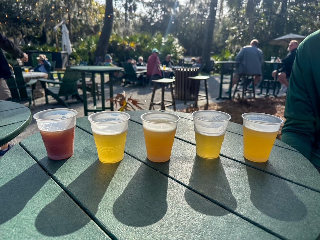 our beer tasting at Side Hustle Brewing Co. at The Bank in Hilton Head
