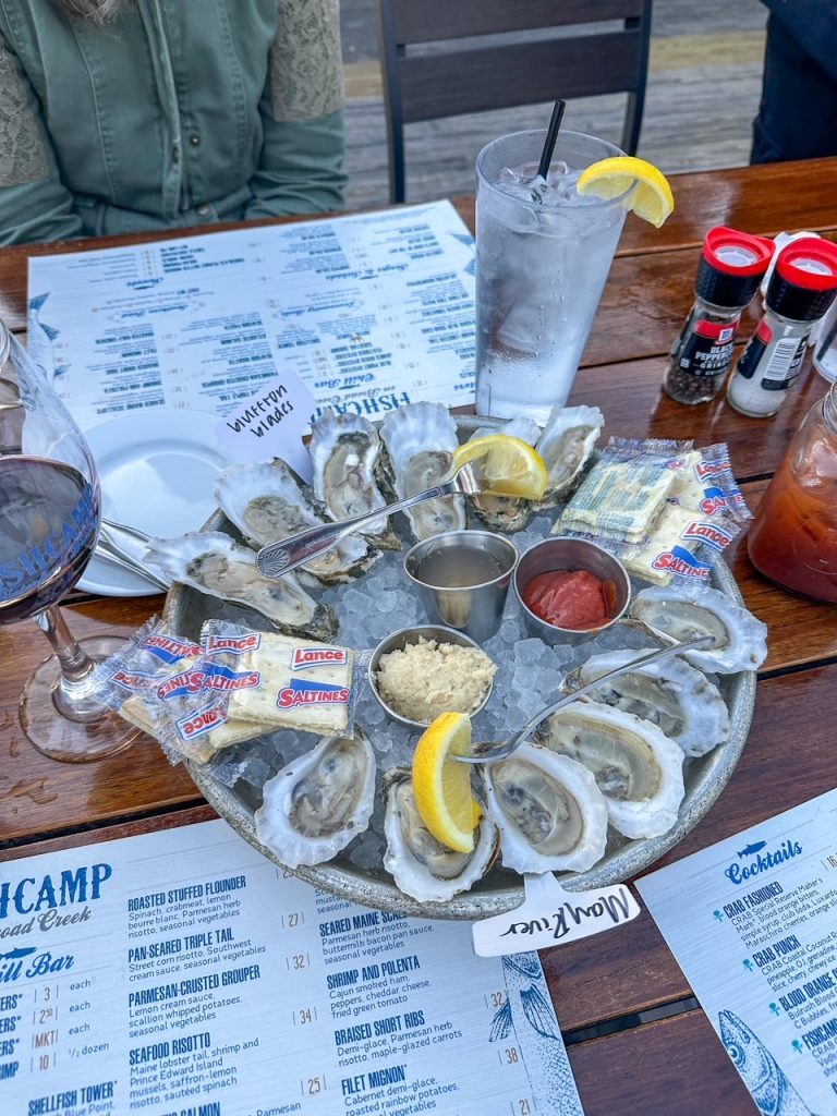 our oysters from Fishcamp on Broad Creek in Hilton Head