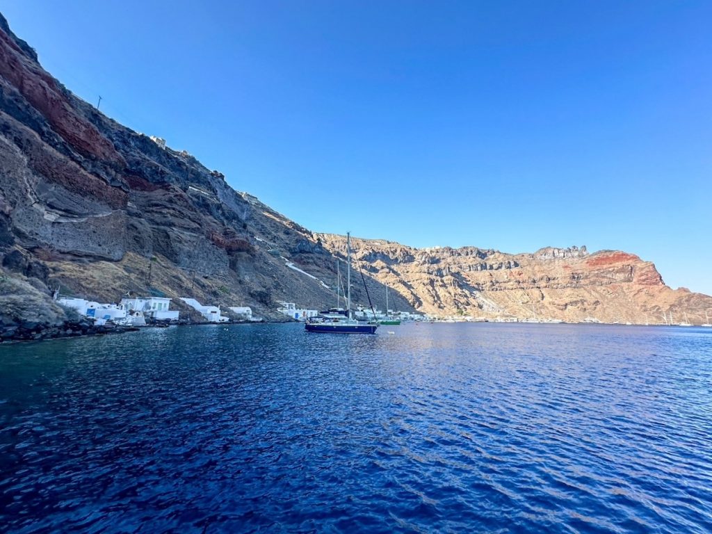 Thirassia is a small island in the volcanic island group of Santorini in the Greek Cyclades