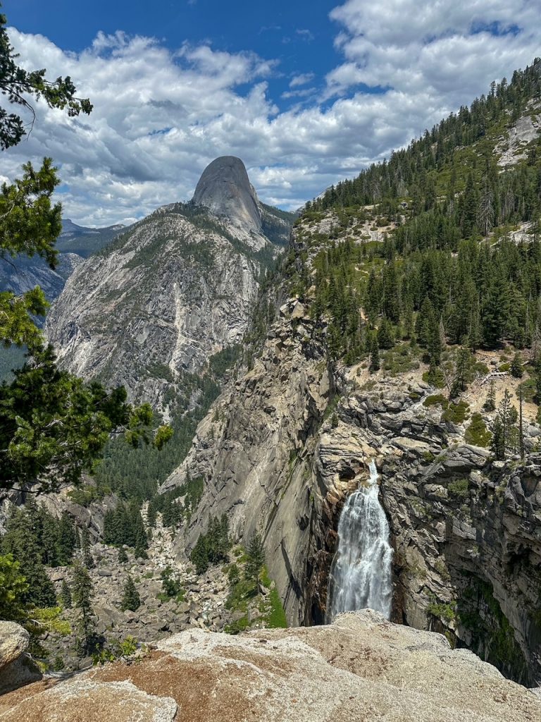 Illilouette Falls and Half Dome as seen from the Panorama Trail in Yosemite National Park