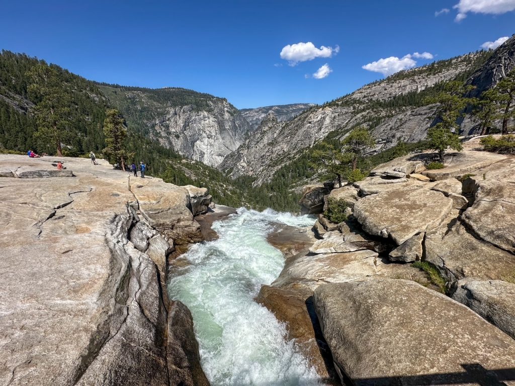 Nevada Fall as seen from the bridge above it along the Mist Trail