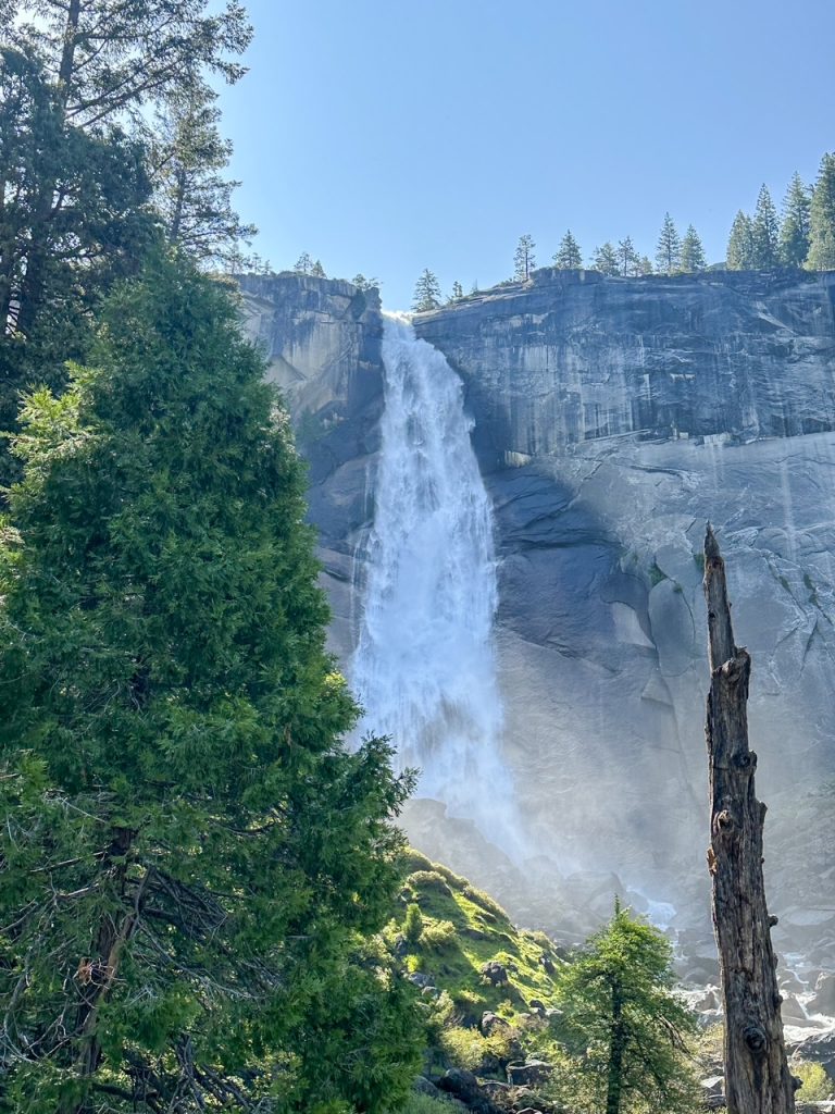 Nevada Fall flowing rapidly in June in Yosemite National Park