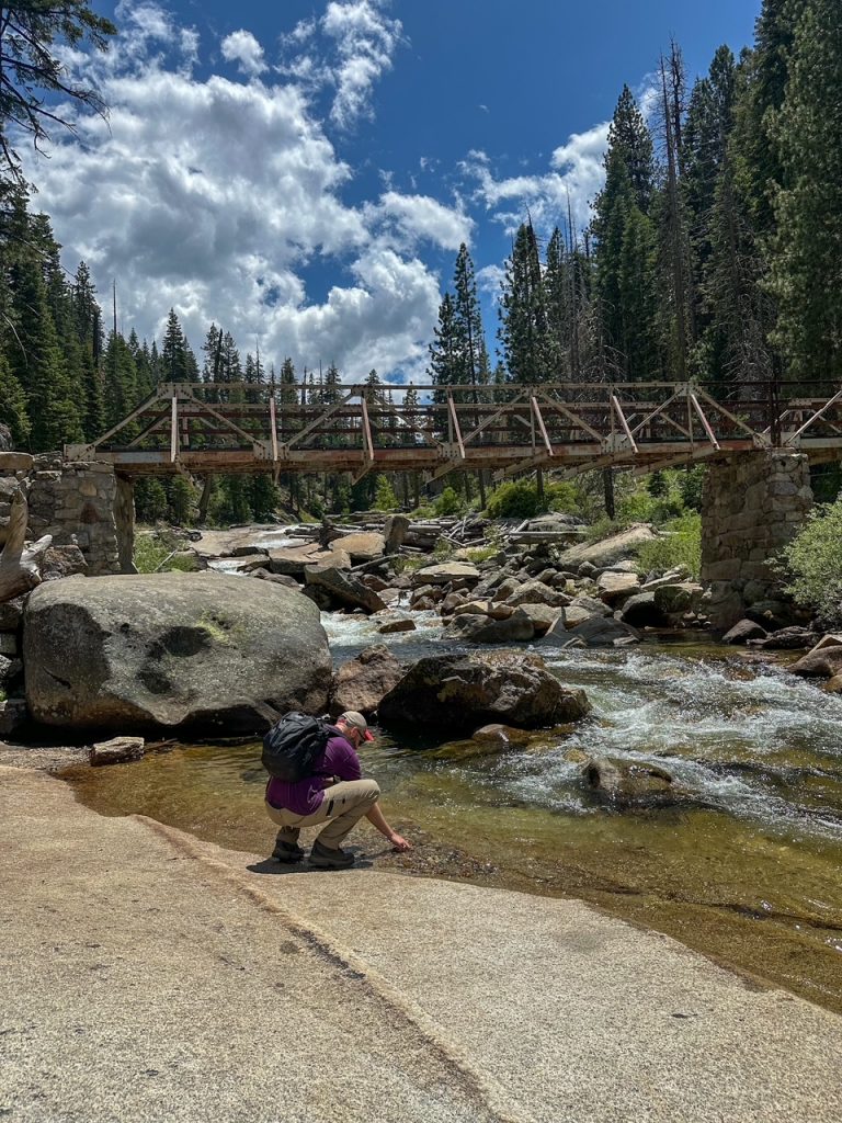 Tim at the Illilouette Creek bridge on the Panorama Trail in Yosemite National Park