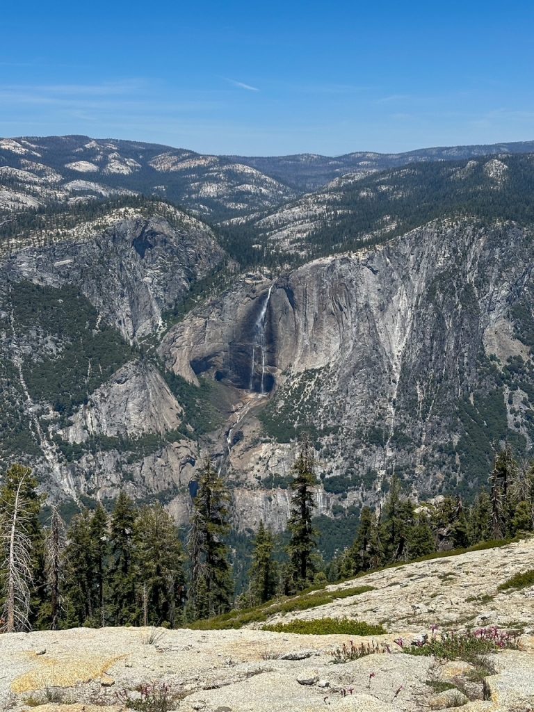 Yosemite Falls as seen from the top of Sentinel Dome in Yosemite National Park