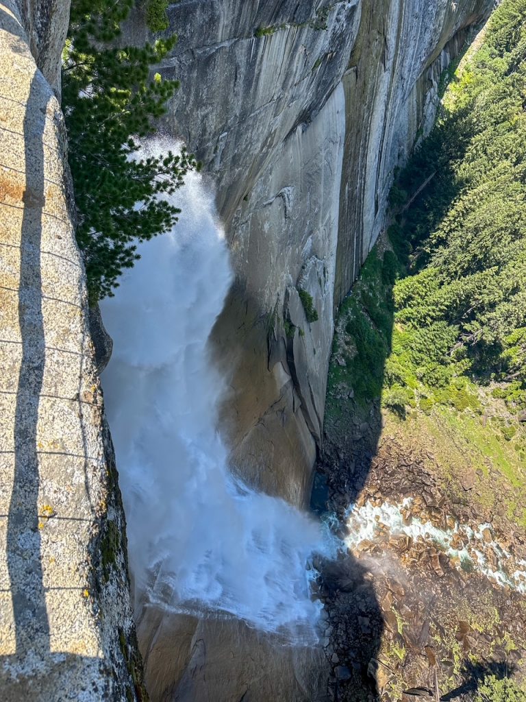 our view of Nevada Fall from above and it's massive drop into Yosemite Valley