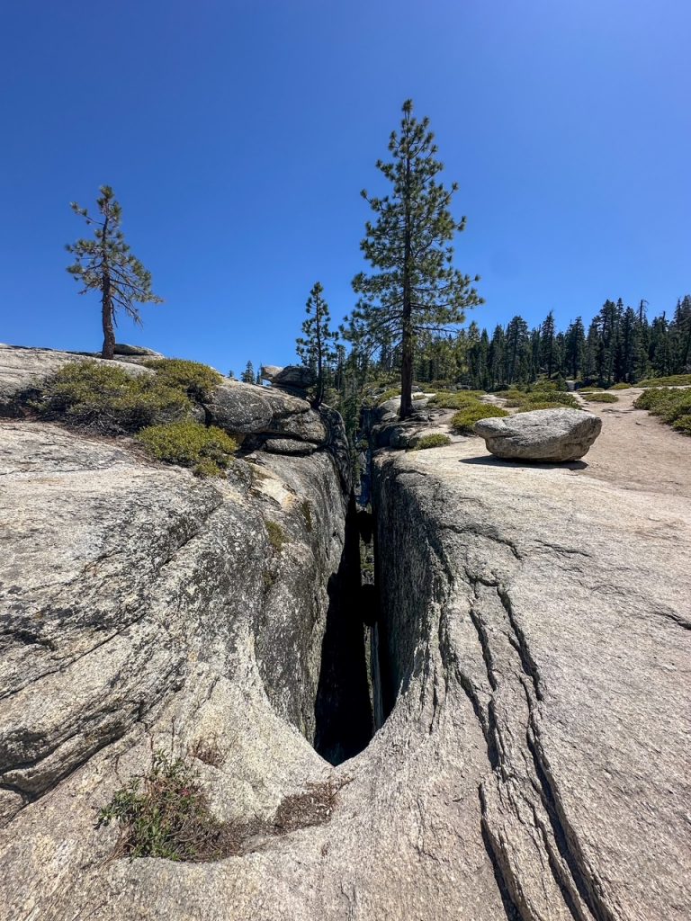 the fissures at Taft Point in Yosemite National Park