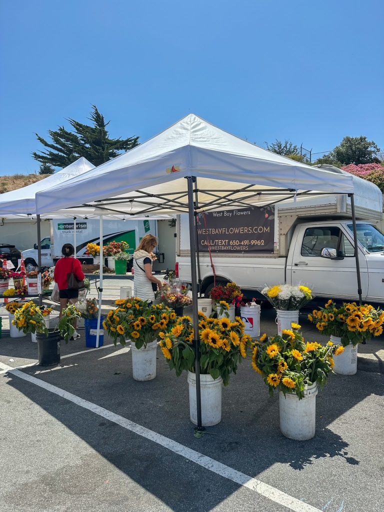 West Bay Flowers at the Fort Mason Farmers Market on a Sunday in San Francisco