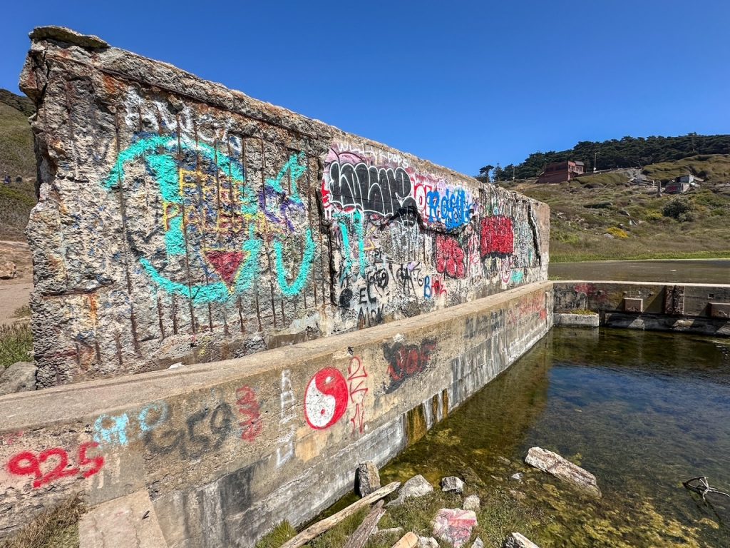 interesting graffiti at the Sutro Baths ruins along the Lands End Trail