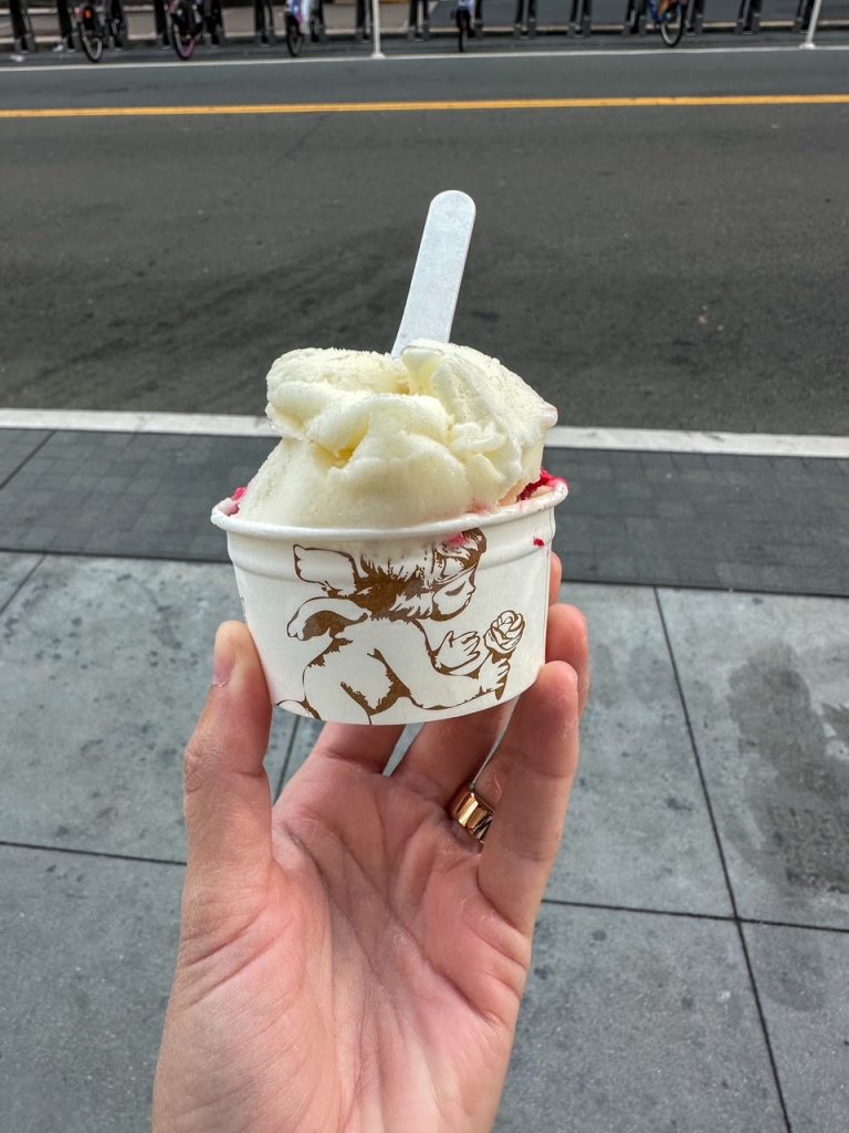 my yummy gelato from Amorino Gelato al Naturale in San Francisco