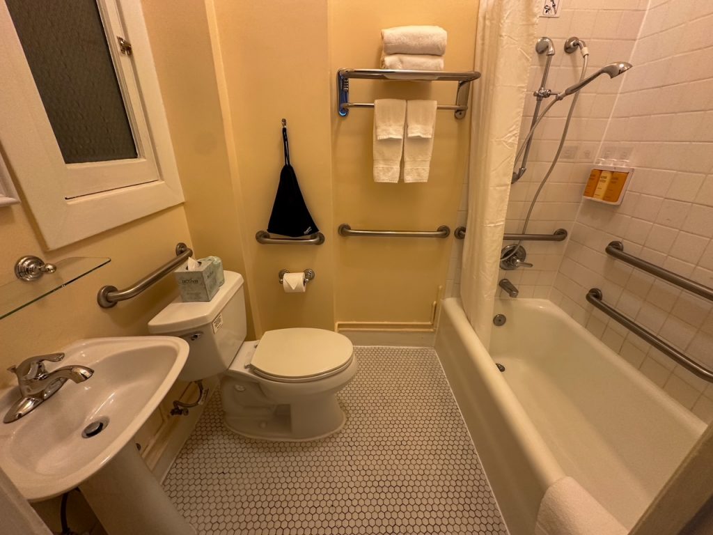 our bathroom at The Andrews Hotel in San Francisco