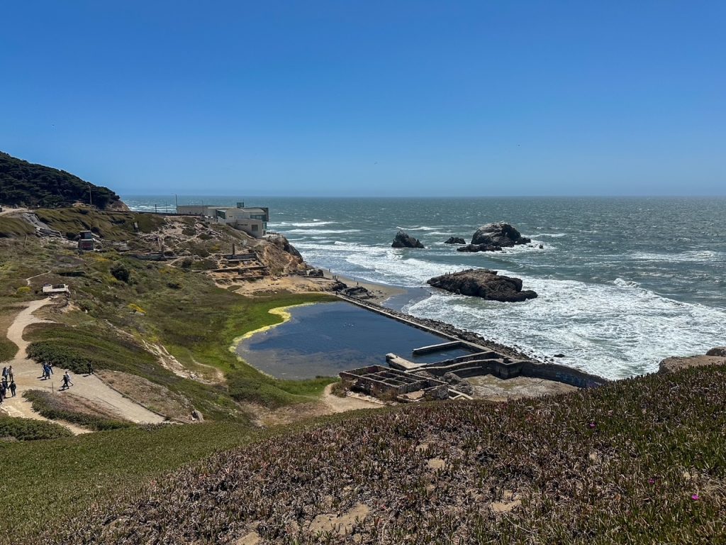 the Sutro Baths ruins along the Lands End Trail in San Francisco