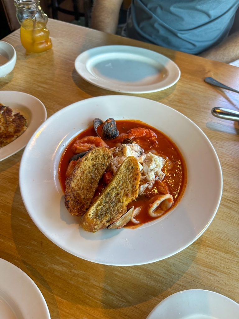 the popular cioppino from Scoma's Restaurant at Fisherman's Wharf in San Francisco
