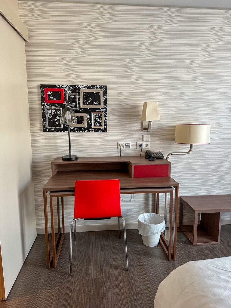 Desk in our room at Aparthotel Adagio Munchen City