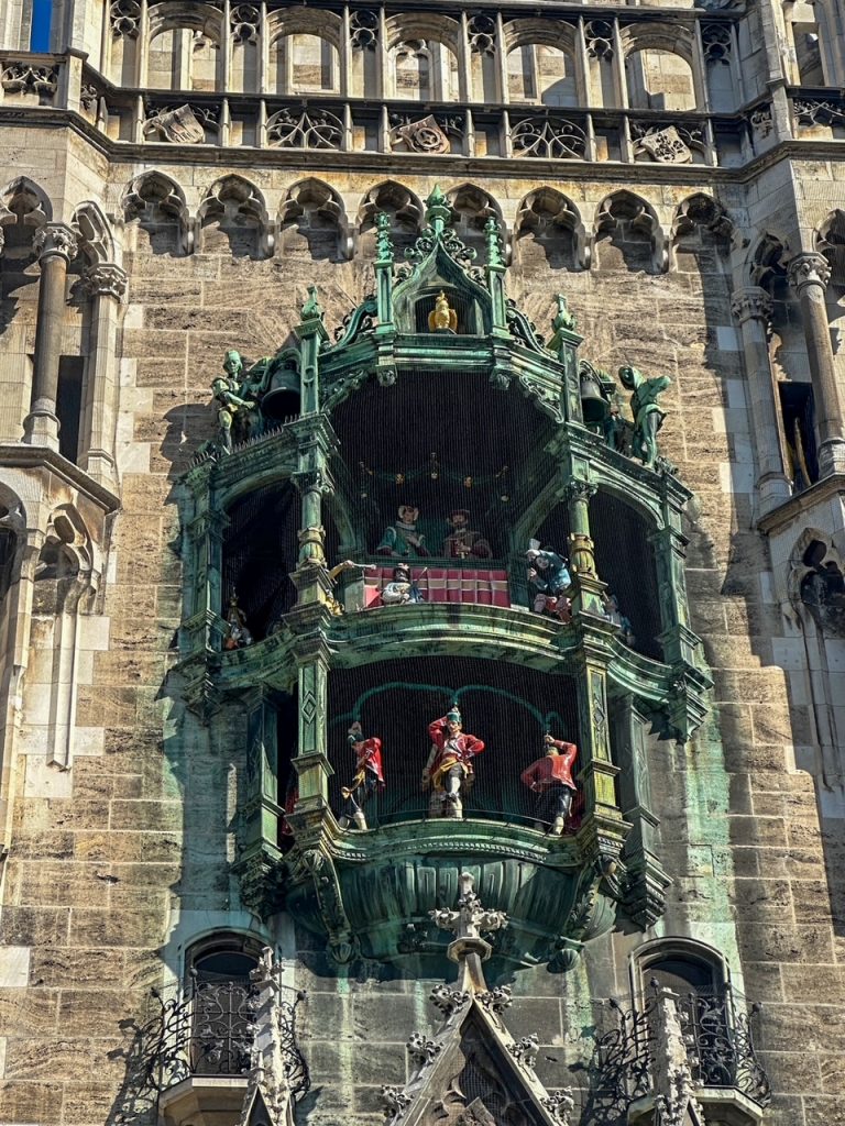Close up of the Glockenspiel at Marienplatz