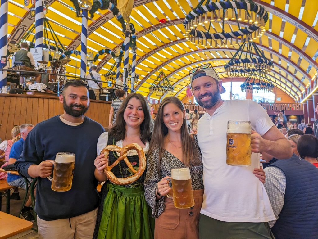 Group of friends at Oktoberfest in Munich
