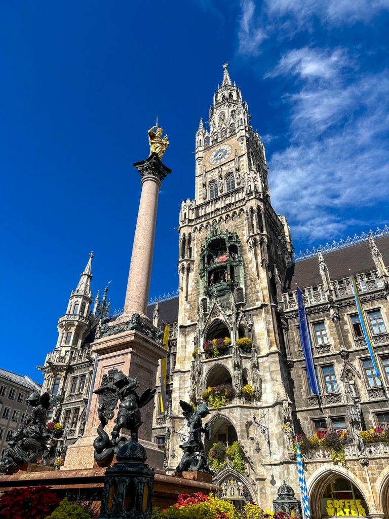 Mary’s Column and the New Town Hall at Marienplatz