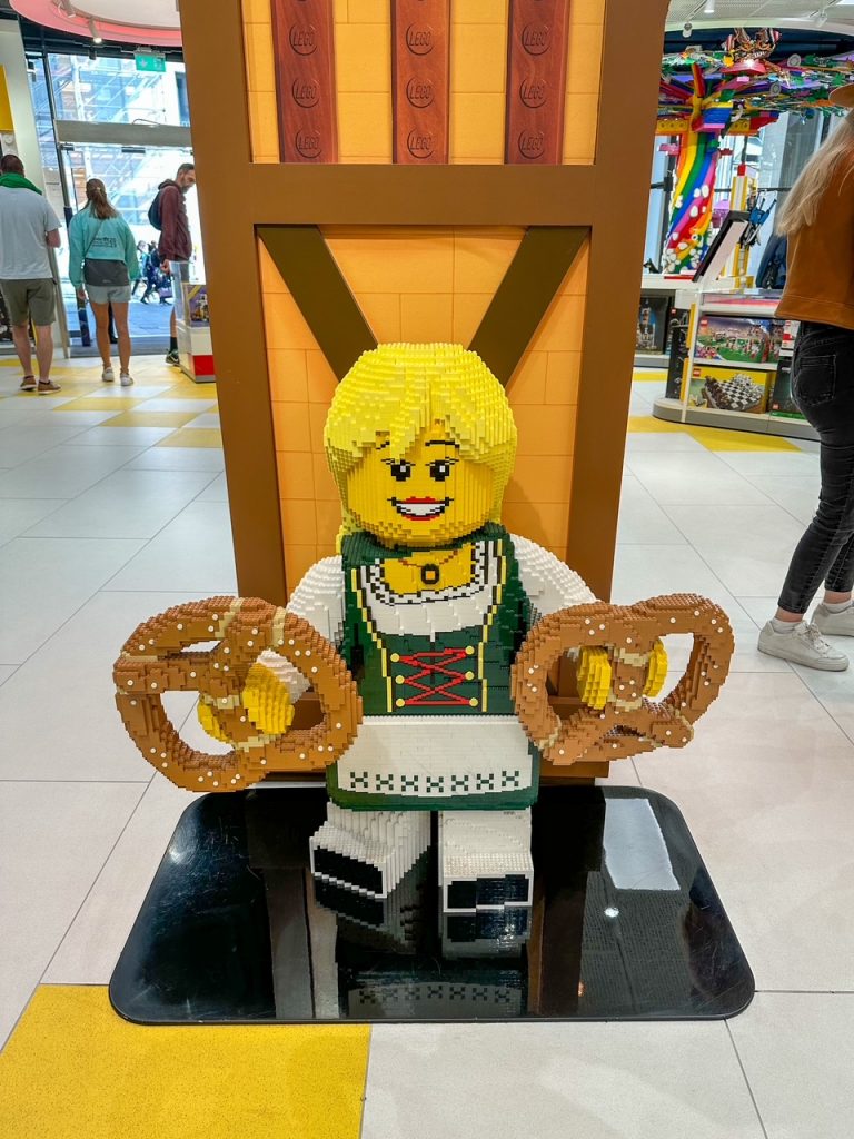Oktoberfest Kellnerin at the flagship LEGO Store in Munich