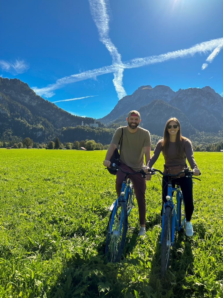 Sara and Tim on bikes on a Neuschwanstein Castle day trip from Munich