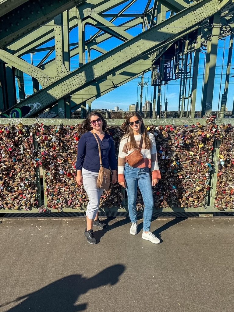 Abby and Sara on the Hohenzollern Bridge in Cologne