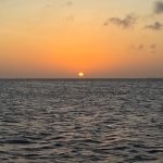 Colorful sunset over the water in Bonaire