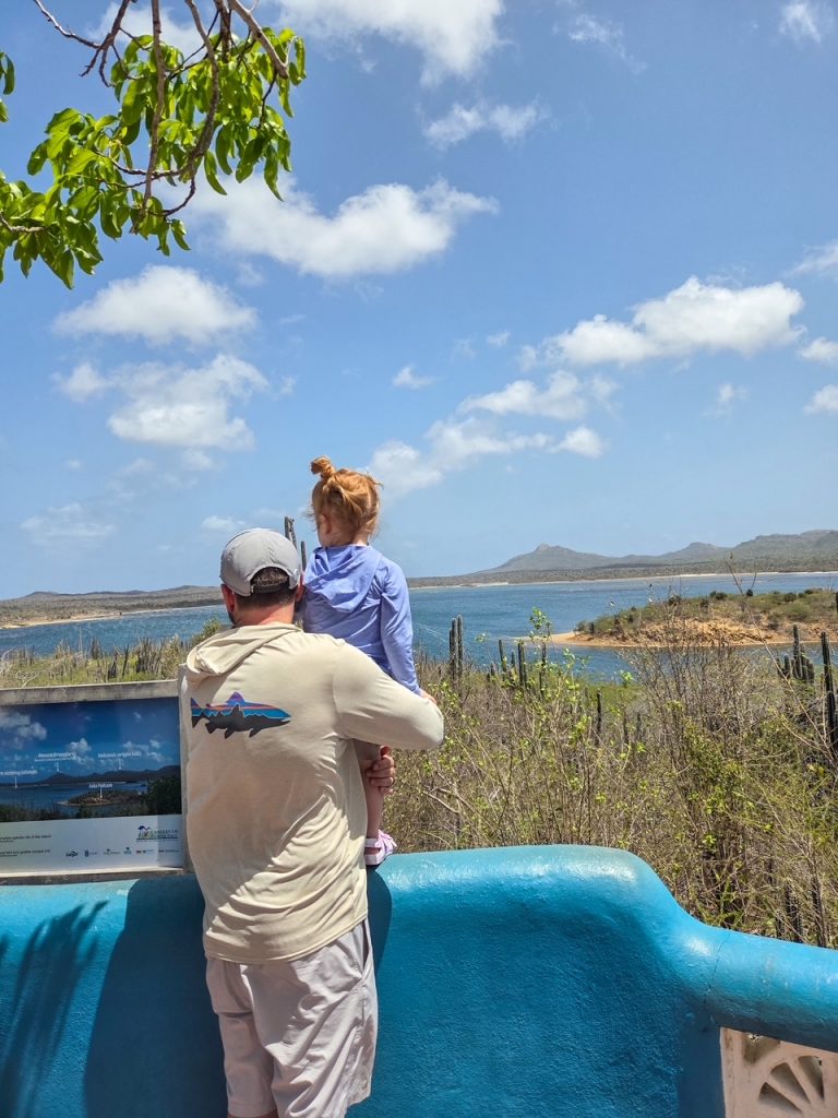 Dad and daughter at Salina Goto in Bonaire