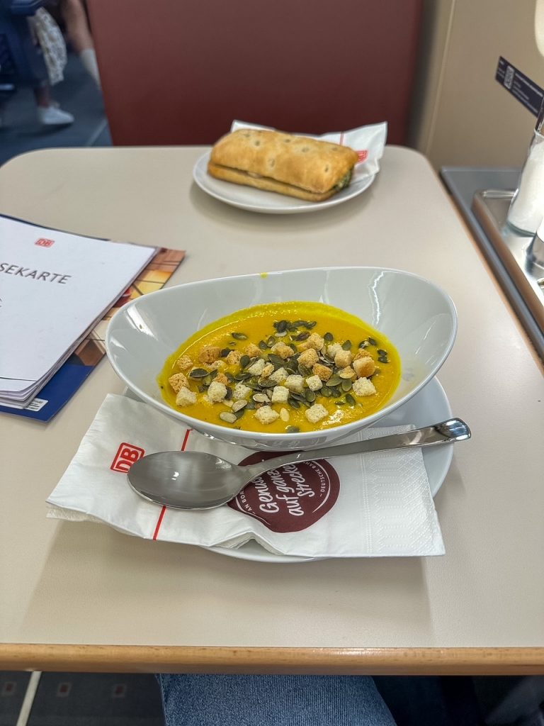 Meal on the ICE Train from Munich to Frankfurt