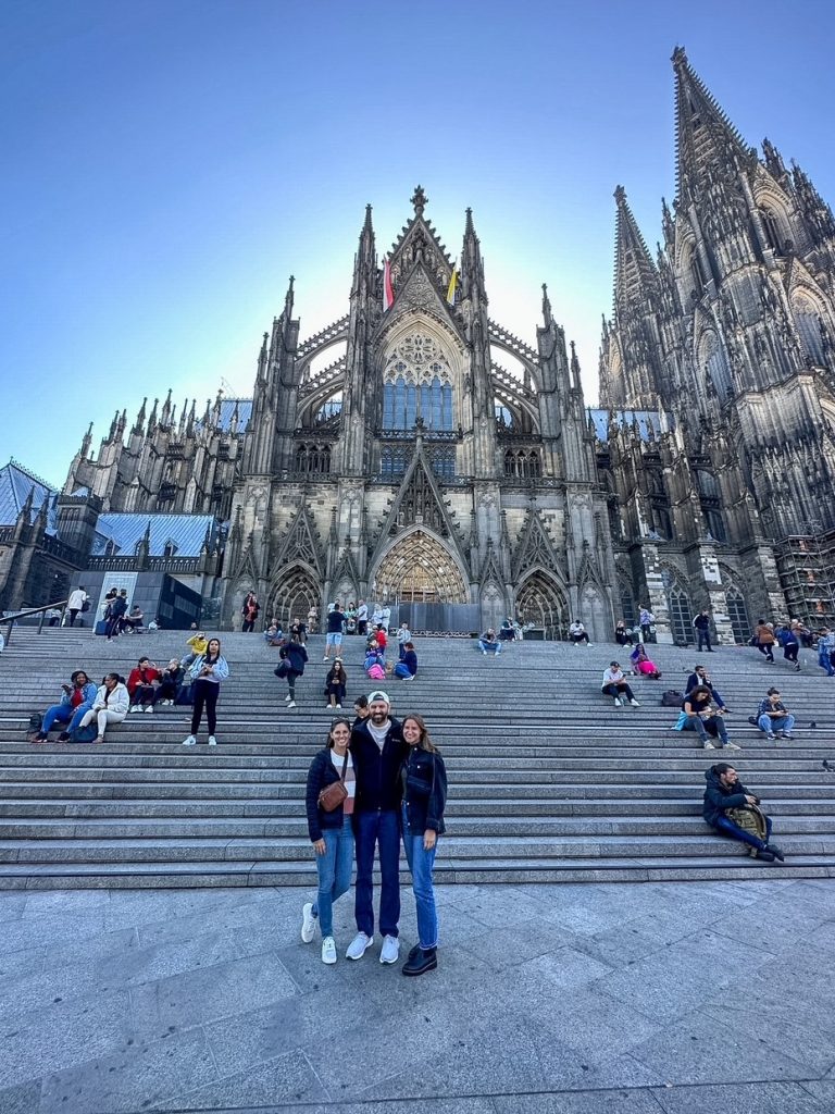 Sara Tim and Stacie at Cologne Cathedral in Germany