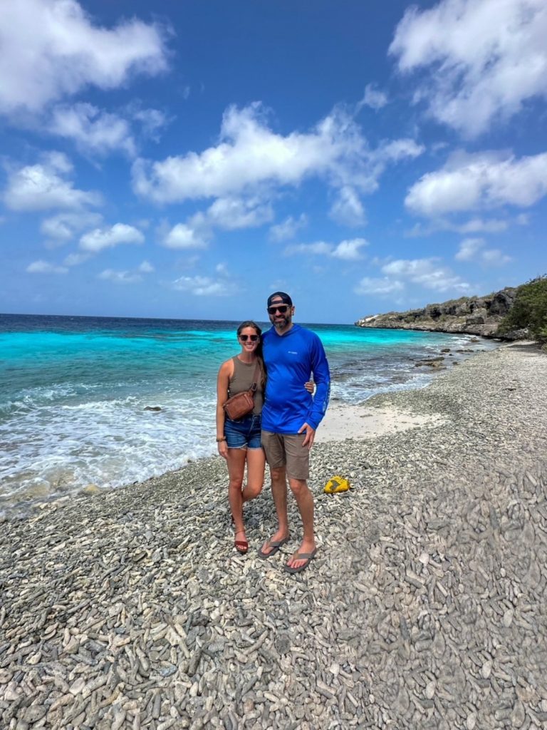 Sara and Tim at 1000 steps in Bonaire