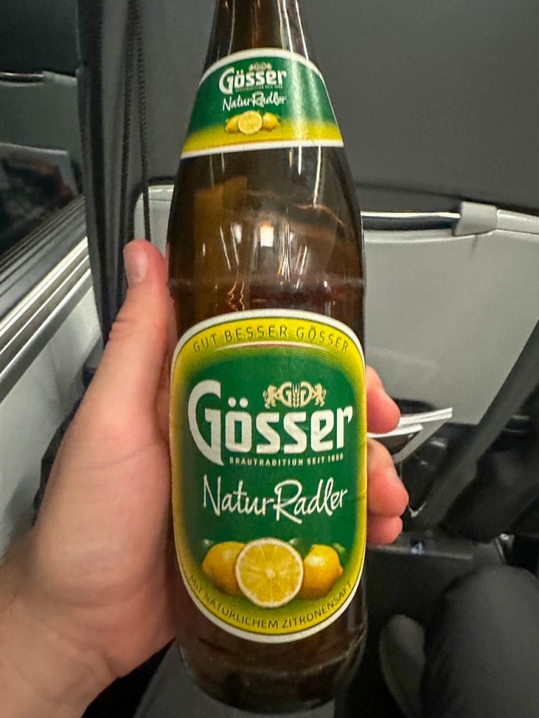 Tim and his beer on the ICE train from Munich to Frankfurt