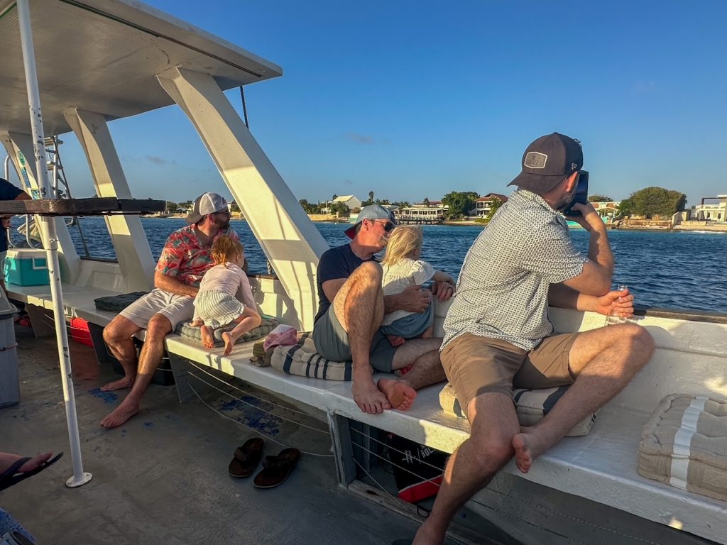 part of our group on our sunset cruise in Bonaire