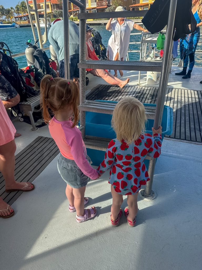 Toddlers enjoying a family-friendly snorkeling excursion in Bonaire